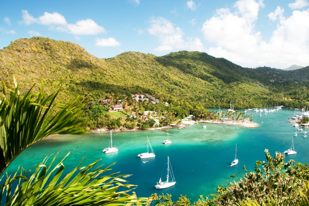 Views over Marigot Bay St Lucia, Caribbean